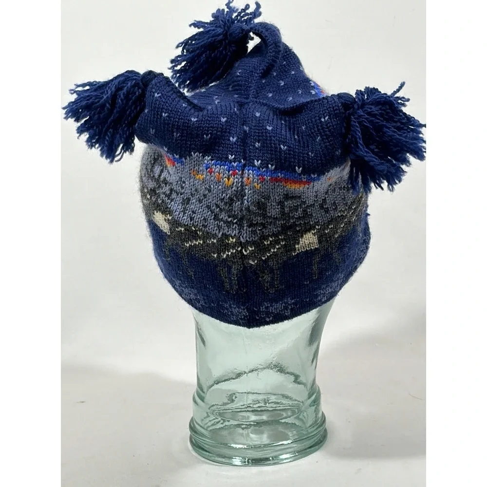 Maria Lammi Nordic Pom Beanie Hat Fair Isle Cottagecore Cozy Winter Knit